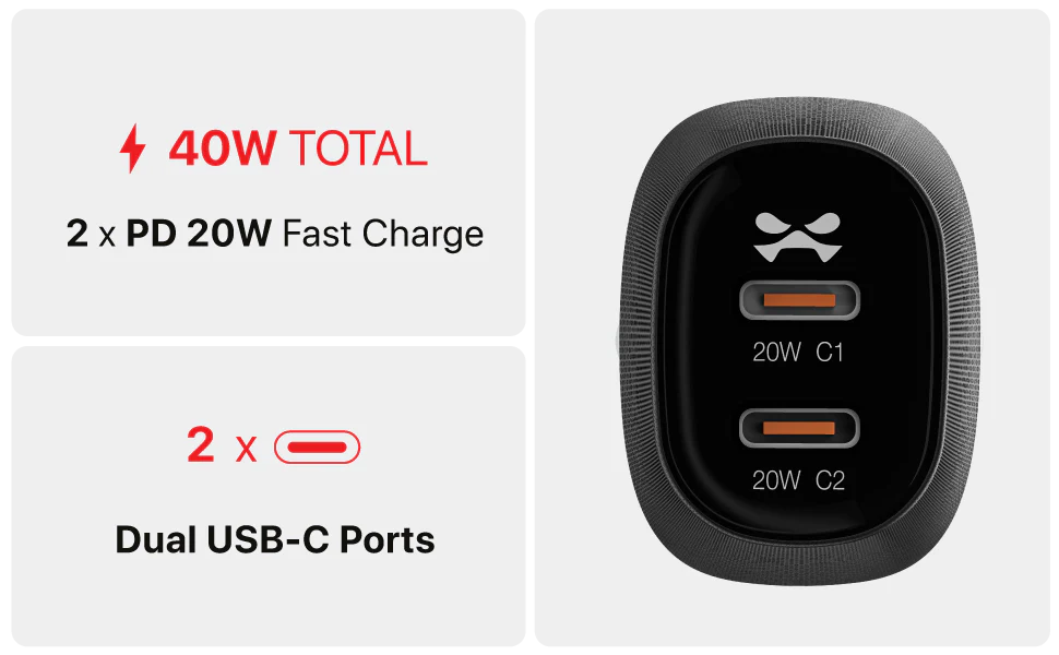 USB-C Car Charger Fast Charging — NRGcar Car Charger 40W / Black