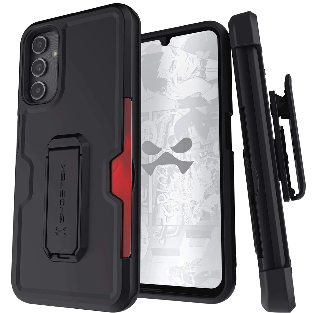 Samsung Galaxy A14 5G Case with Belt Clip, Kickstand, Credit Card Holder — IRON Armor