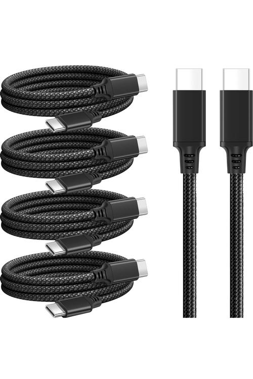 Baseline Plus USB-C to USB-C Ultra-Fast Braided Nylon Charging Cable - 60W - 6 Ft - Black