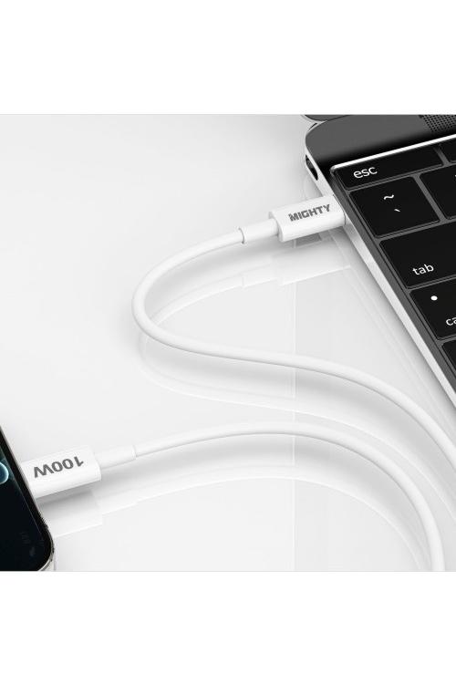 Baseline USB-C to USB-C Fast Sync & Charge Cable - 100W - 6 Ft - White