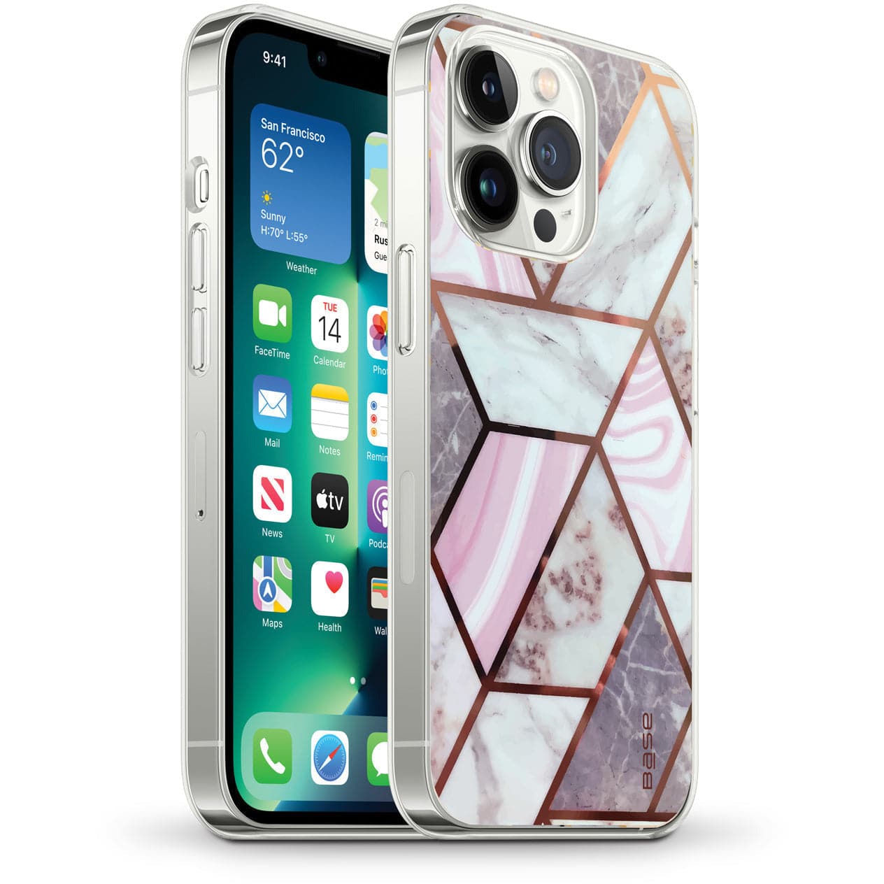 Base Marble Luxury Shockproof Cover Case (LIMITED EDITION) - IPhone 14 Pro (6.1) - Color Options