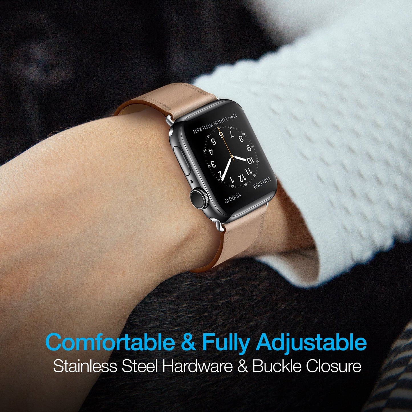 Naztech Leather Band for Apple Watch (38/40mm) - Color Options