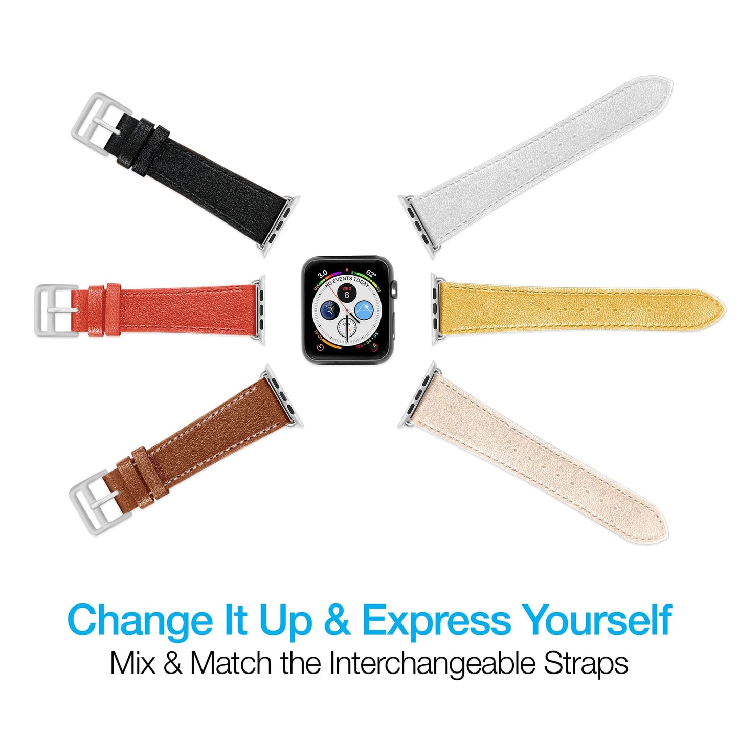 Naztech Leather Band for Apple Watch (42/44mm) - Color Options