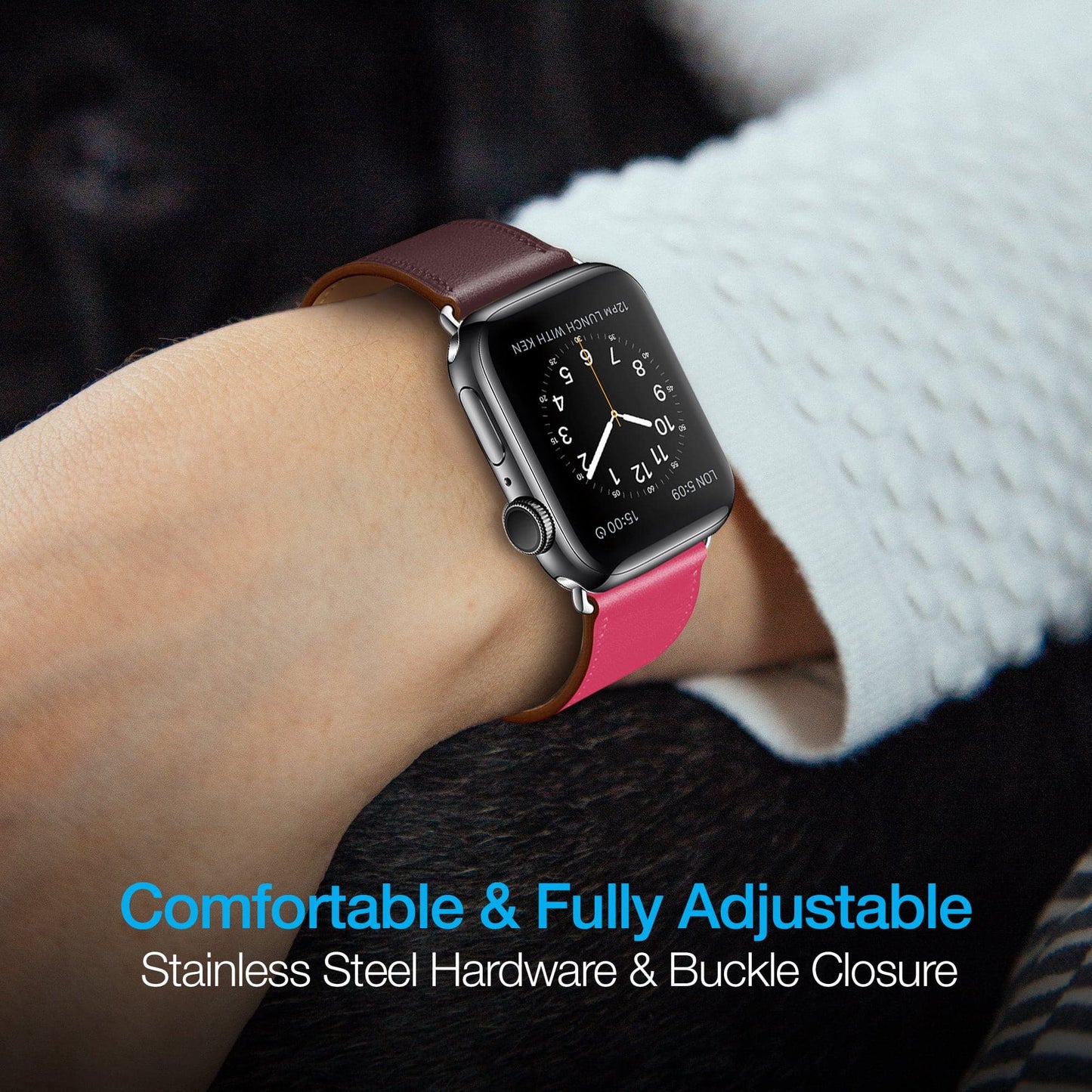 Naztech Leather Band for Apple Watch (42/44mm) - Color Options