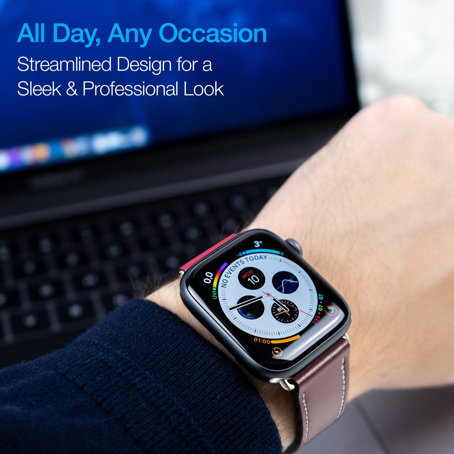 Naztech Leather Band for Apple Watch (42/44mm) - Color Options