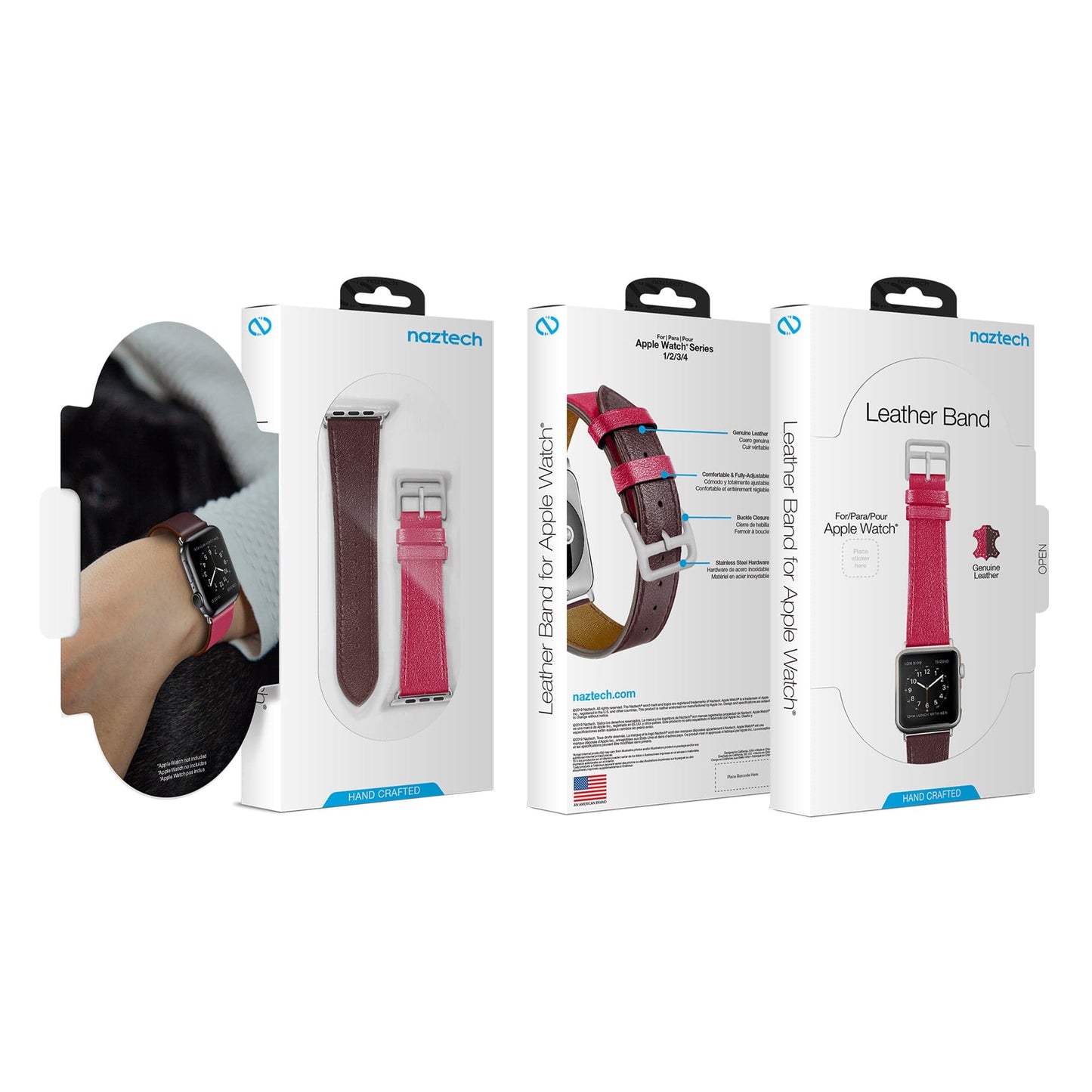 Naztech Leather Band for Apple Watch (42/44mm) - Color Options