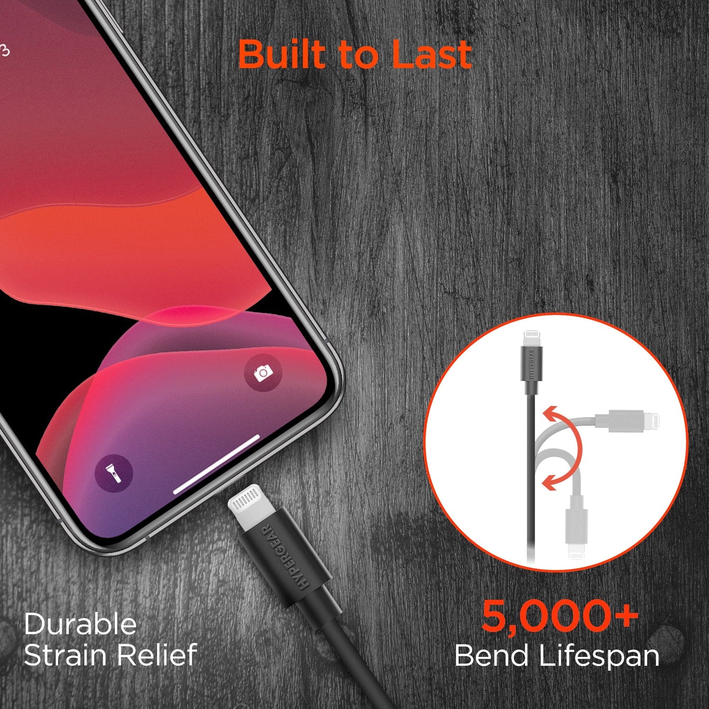 Hypergear / Naztech USB to Lightning Rounded Cable - Size & Color Options