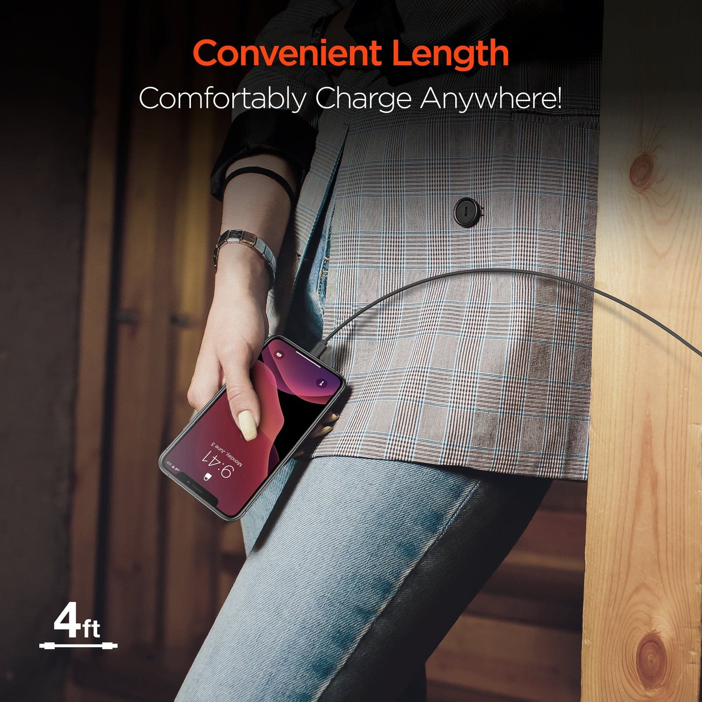 Hypergear / Naztech USB to Lightning Rounded Cable - Size & Color Options