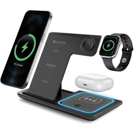 PowerPeak 3 In 1 Wireless Charging Station - Foldable