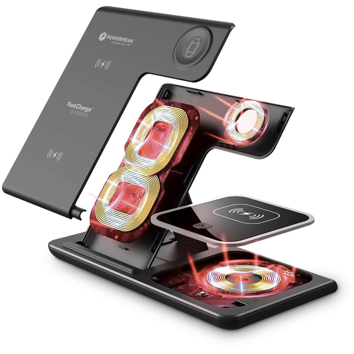 PowerPeak 3 In 1 Wireless Charging Station - Foldable