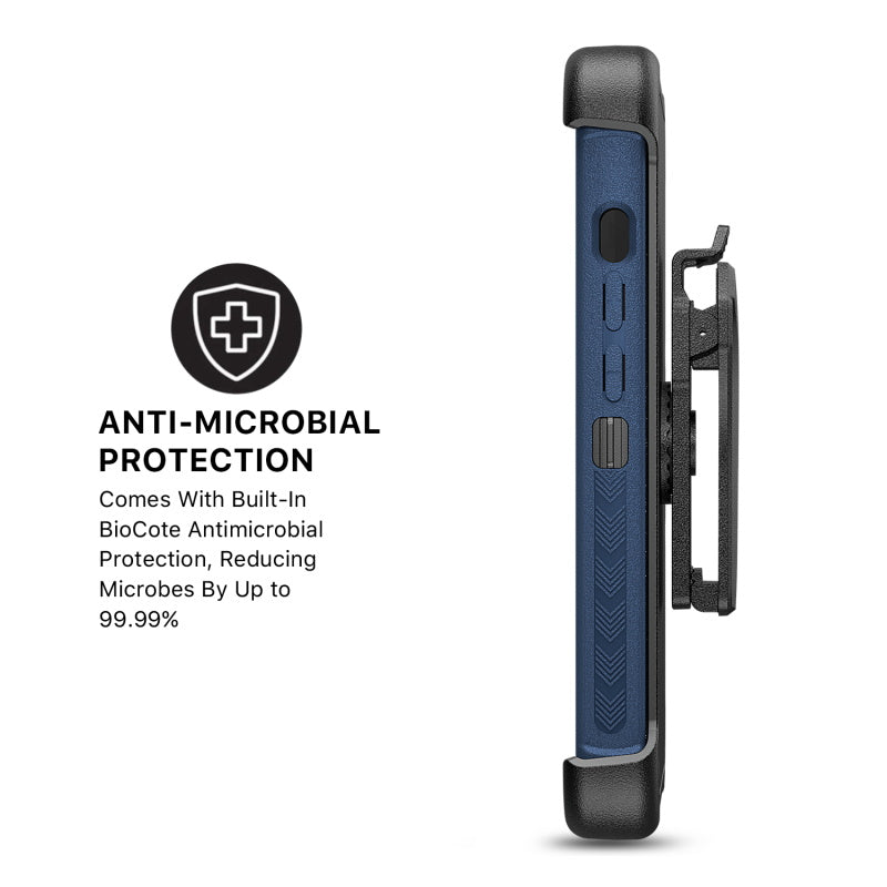 MyBat Pro Antimicrobial Maverick Series Case with Holster and Tempered Glass - Apple iPhone 13 Pro Max (6.7) - Color Options