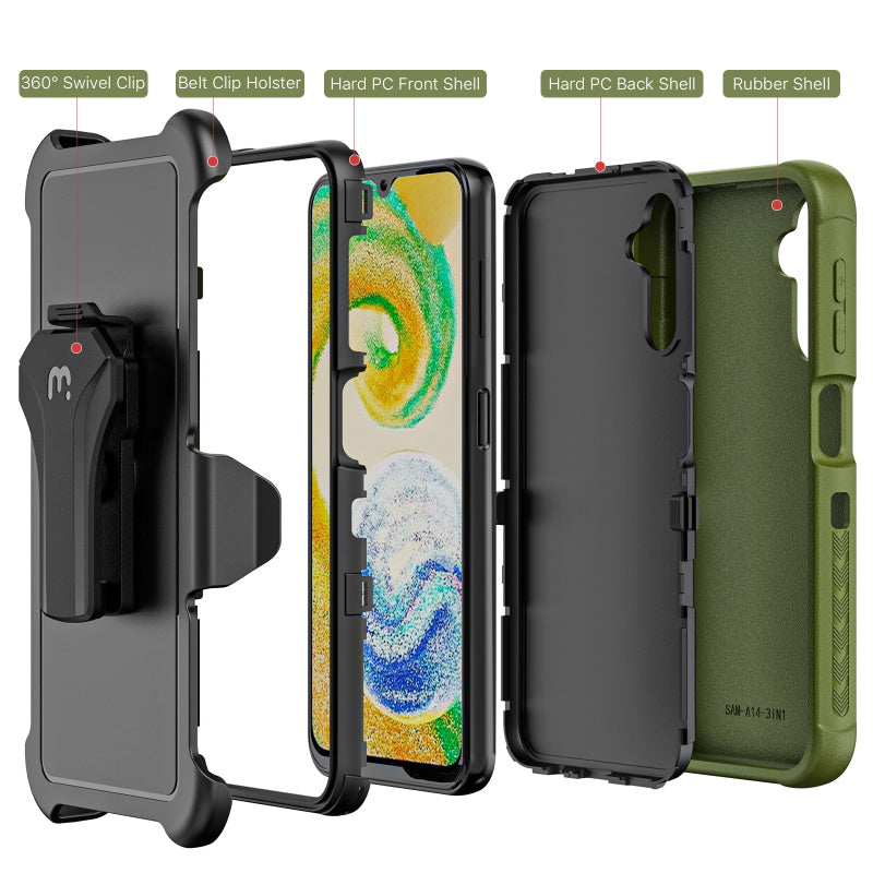 MyBat Pro Antimicrobial Maverick Series Case with Holster - Samsung Galaxy A14 5G - Color Options