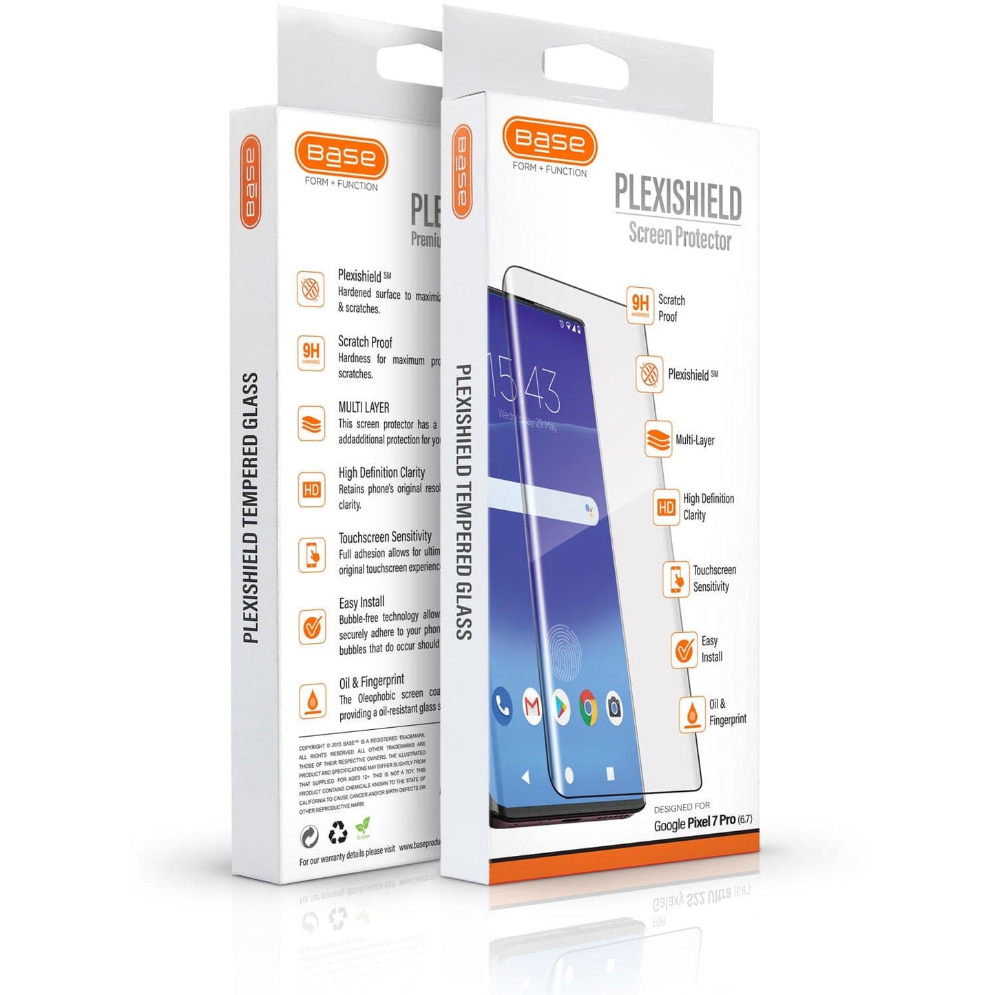 ** 2 Pack ** Base - Google Pixel 7 Pro PlexiShield TPU Screen Protector