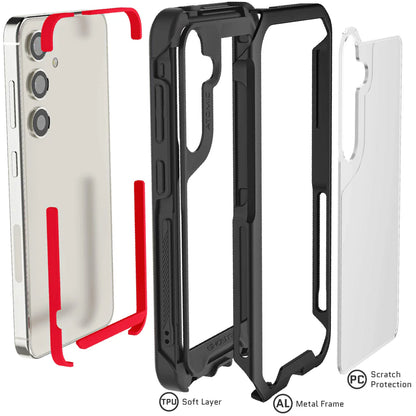 Ghostek - Atomic Slim R7x Shock Case - Samsung Galaxy S24 Ultra - Clear/Black
