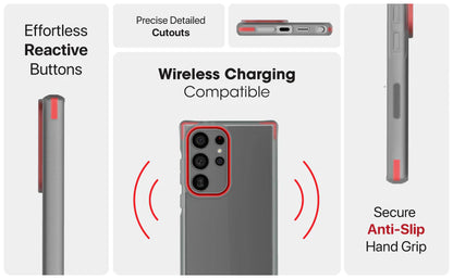 Ghostek - Covert Series Case - Samsung Galaxy S24 Ultra - Clear/Red