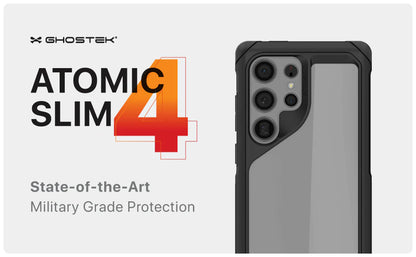 Ghostek - Atomic Slim R7x Shock Case - Samsung Galaxy S24 Ultra - Clear/Black