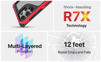 Ghostek - Atomic Slim R7x Shock Case - Samsung Galaxy S24 Ultra - Clear/Black