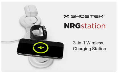 NRGStation - 3-in-1 Foldable Travel/Home Wireless Charging Station - White
