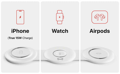 NRGStation - 3-in-1 Foldable Travel/Home Wireless Charging Station - White