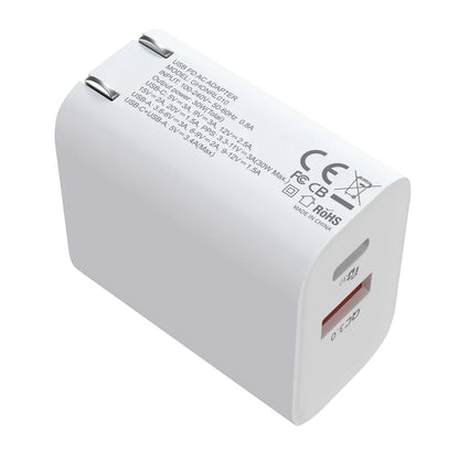 NRGLink - Dual Port USB-C/USB-A Wall Charger - White