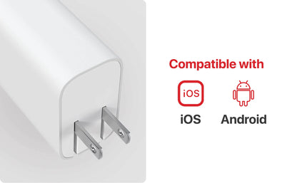 NRGLink - Dual Port USB-C/USB-A Wall Charger - White