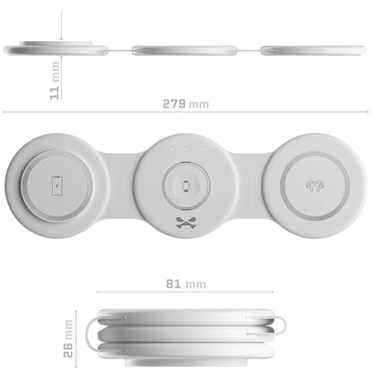 NRGStation - 3-in-1 Foldable Travel/Home Wireless Charging Station - White