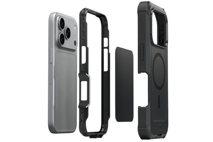 xBase iPhone 17 Pro Max - Boulder MagSafe Heavy-Duty Co-Molded Rugged Protective Case - Black