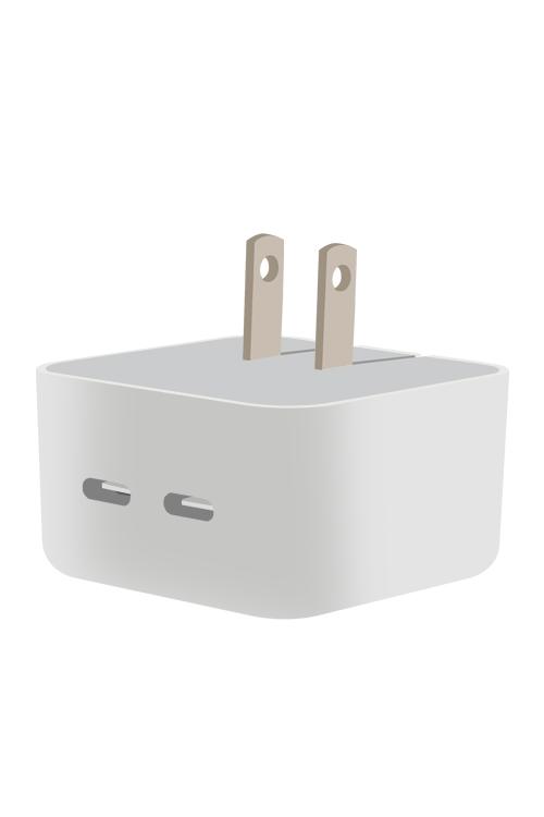 Baseline Dual USB-C Ultra Fast Charging 90 Travel/Wall Adapter - 50W - White