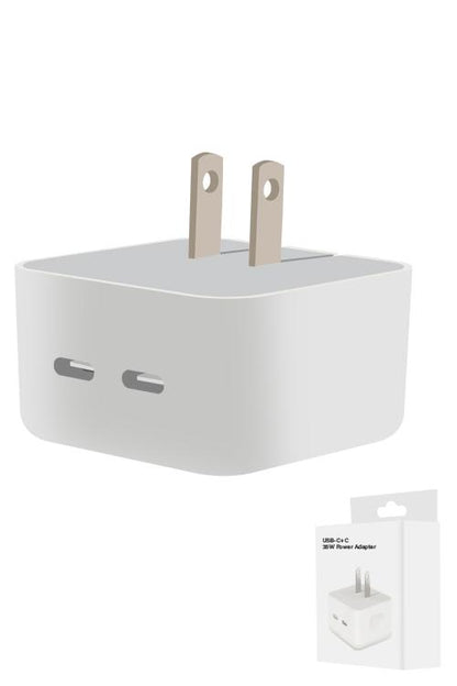 Baseline Dual USB-C Ultra Fast Charging 90 Travel/Wall Adapter - 50W - White