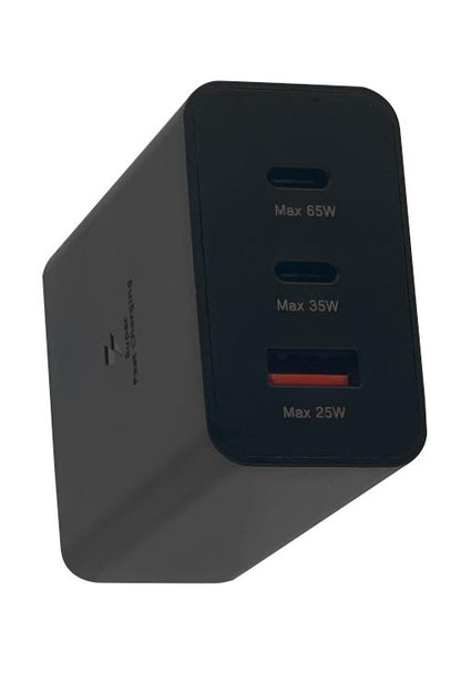 Baseline Dual Fast Charging USB-C & USB-A Wall Adapter - 65W - Black