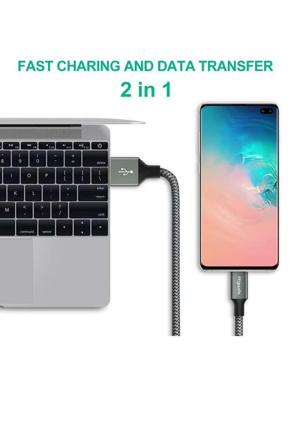 (2 PK) Baseline USB-A to USB-C Braided Charging Cable - 6 Ft - Grey