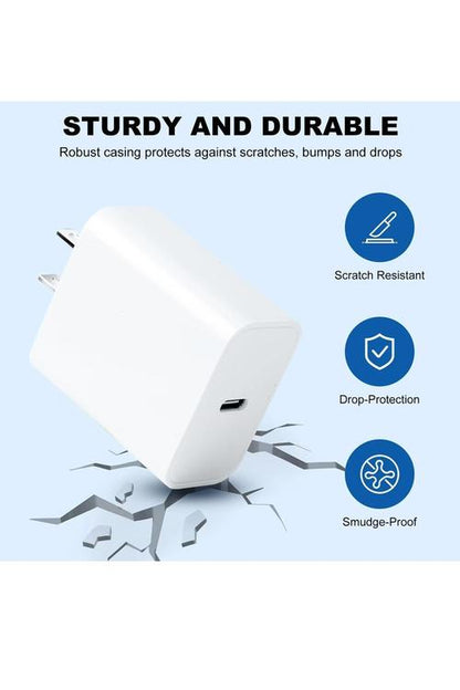 Baseline USB-C Fast Charging Travel/Wall Adapter Kit With USB-C to USB-C Cable - 6 Ft - 30W - White