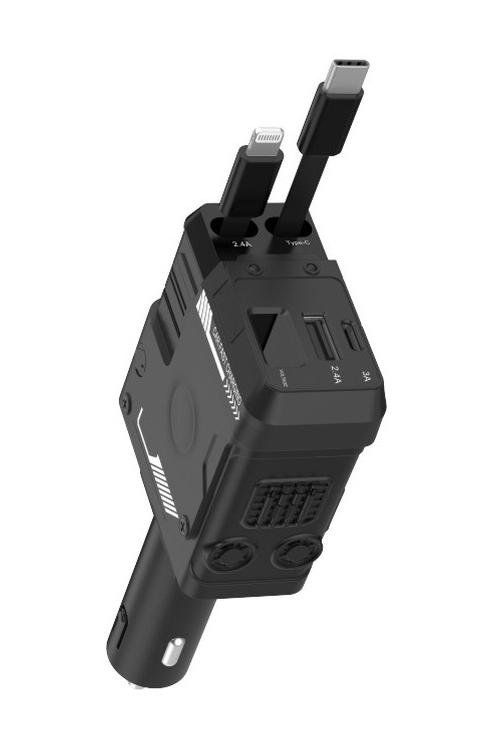 65W Fast Charging Retractable 4 In 1 Car Charger