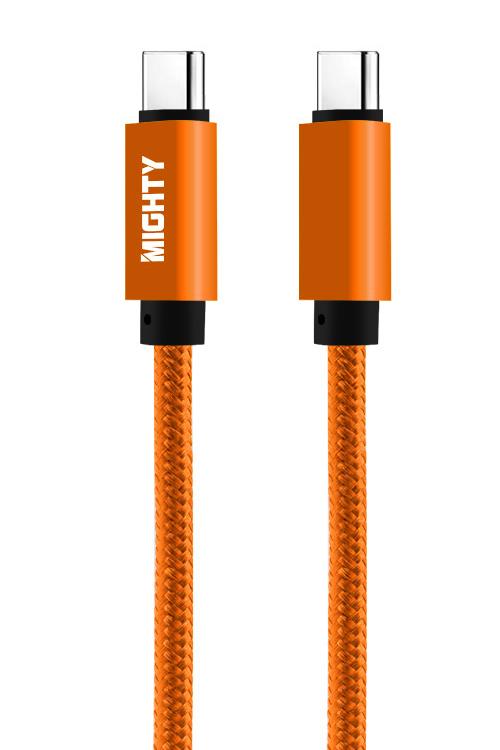 USB-C to USB-C Fast Charging Braided Cable - 10 Ft - Orange