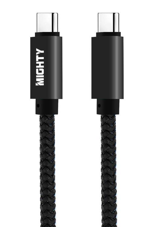 USB-C to USB-C Fast Charging Braided 6 Ft Cable - Black