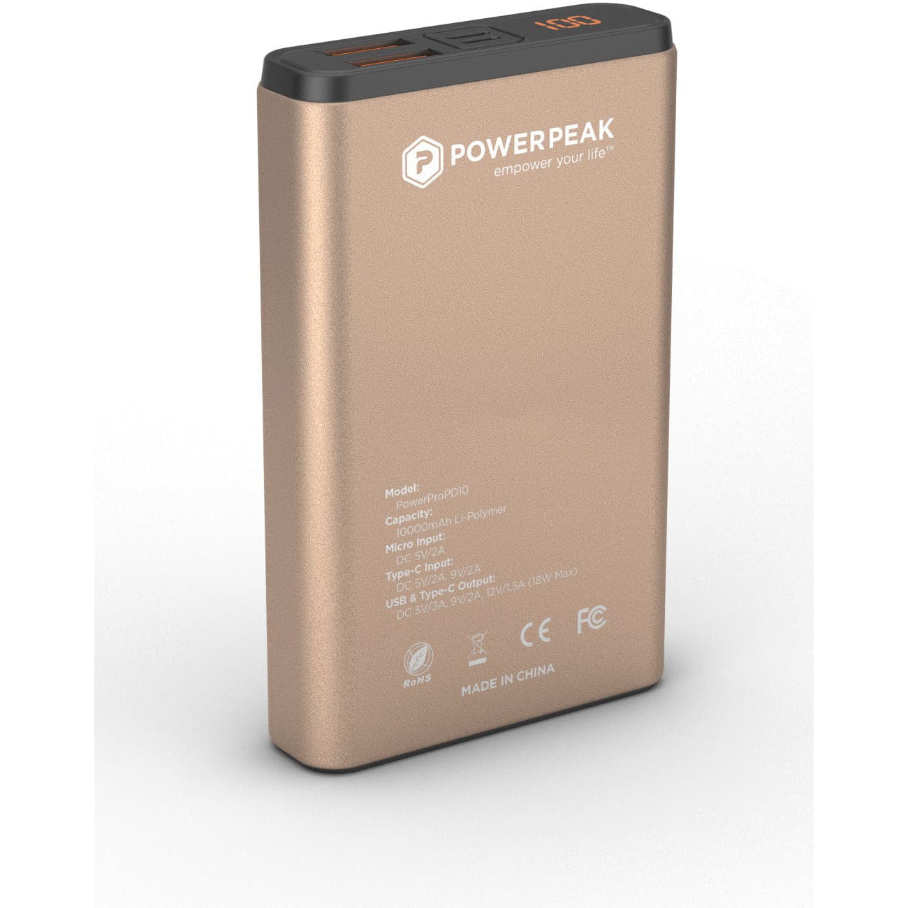 Powerpeak 22.5W Dual USB & USB-C 10000mAh Portable Charger - Color Options