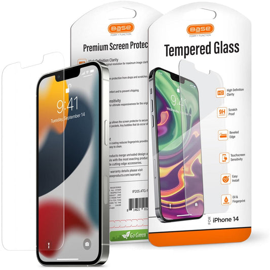 **2 Pack** Base Premium Tempered Glass Screen Protector For IPhone 14 Pro Max (6.7) - Retail Packaged