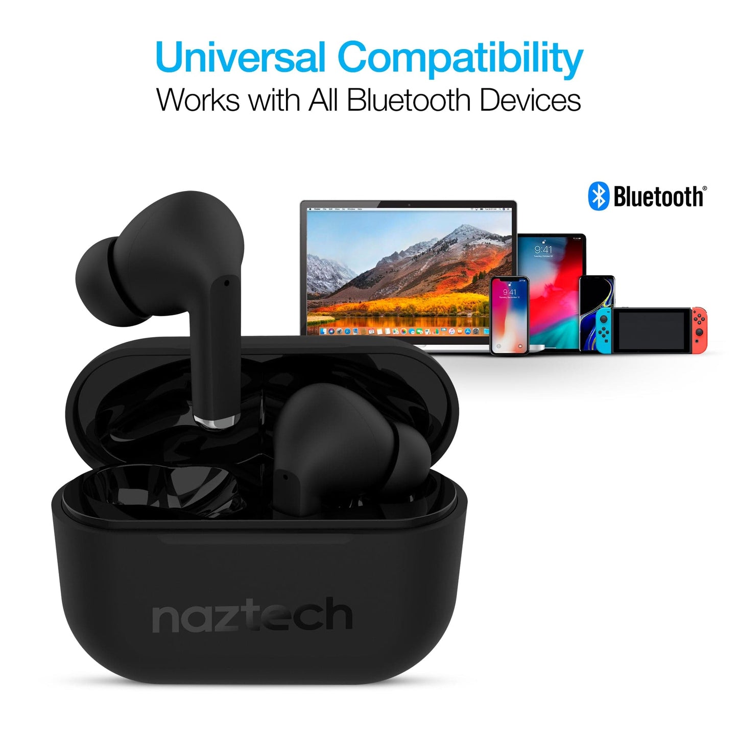 Naztech Xpods PRO True Wireless Earbuds with Wireless Charging Case