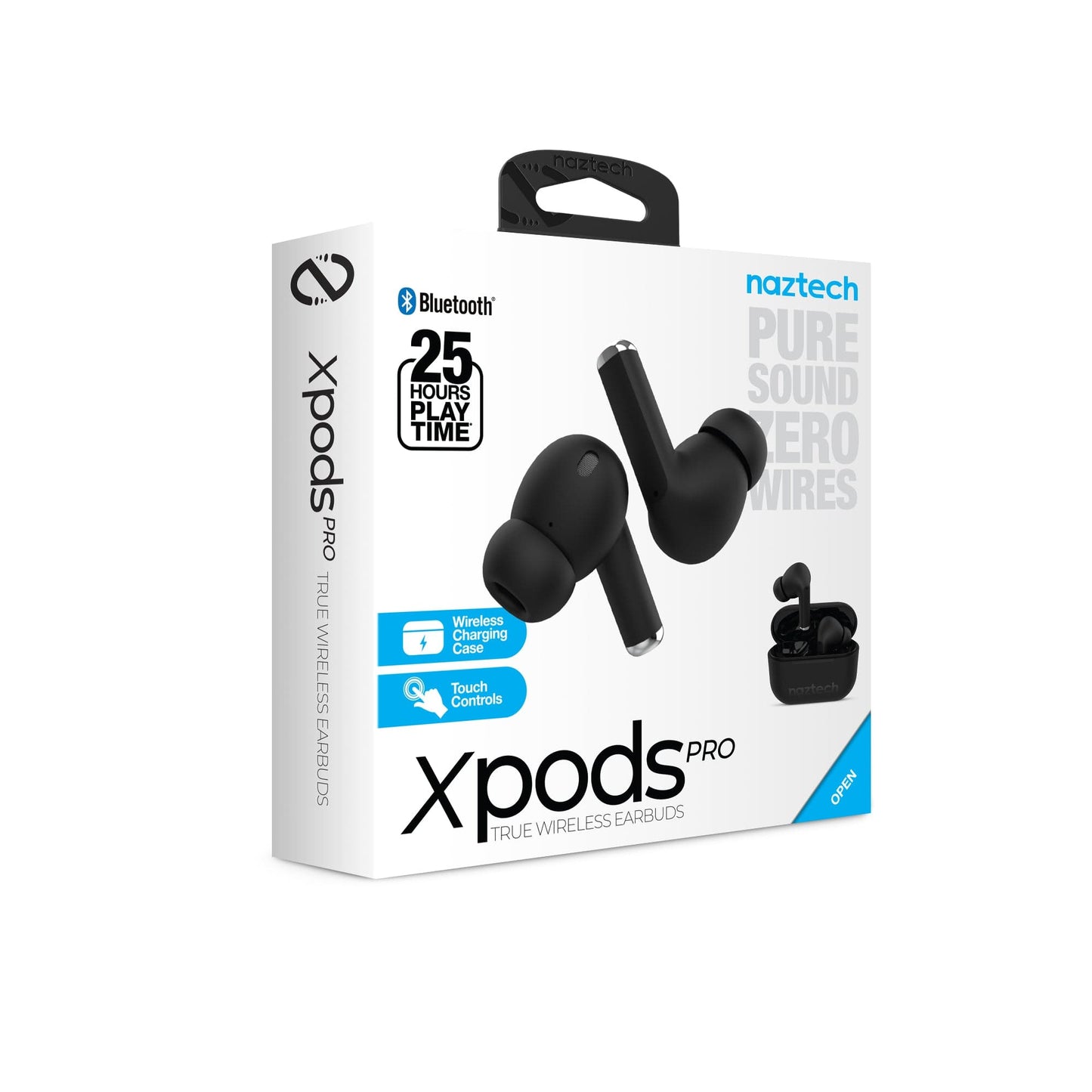 Naztech Xpods PRO True Wireless Earbuds with Wireless Charging Case