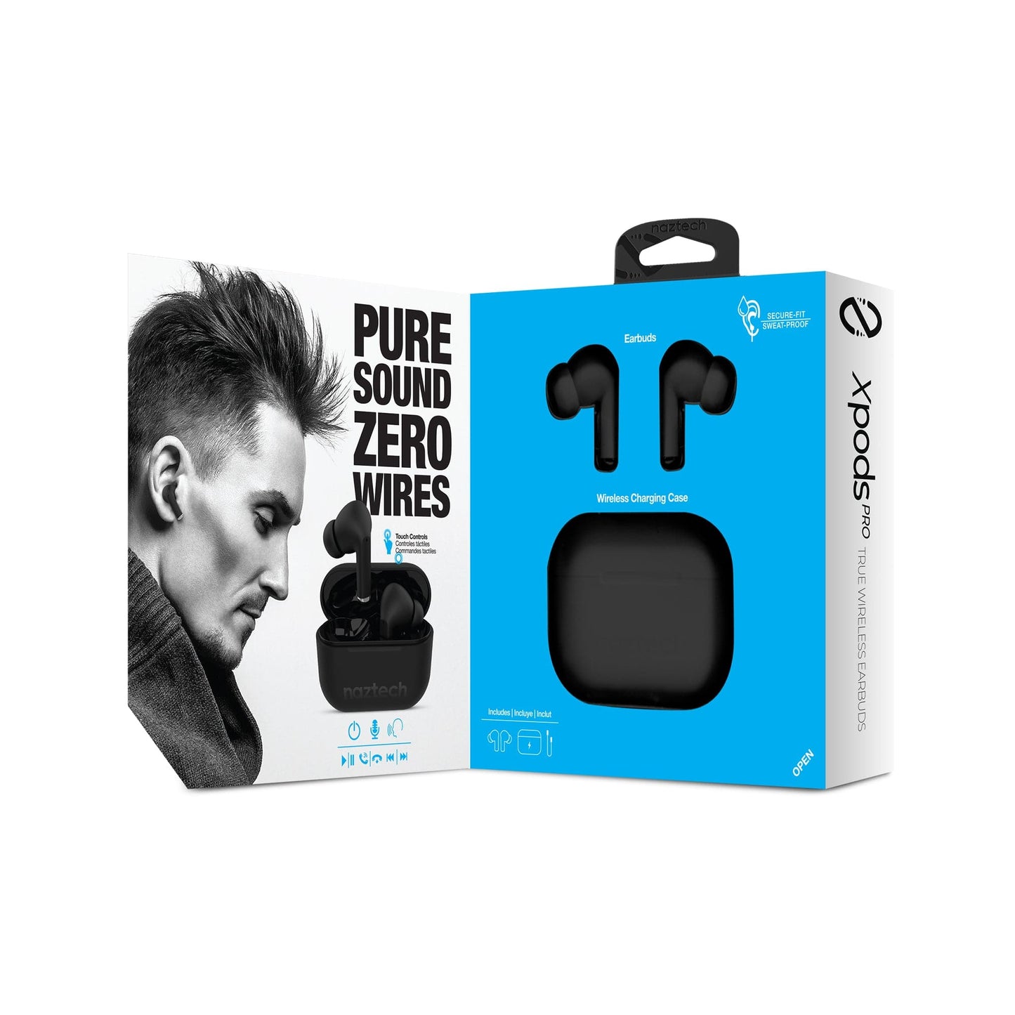 Naztech Xpods PRO True Wireless Earbuds with Wireless Charging Case
