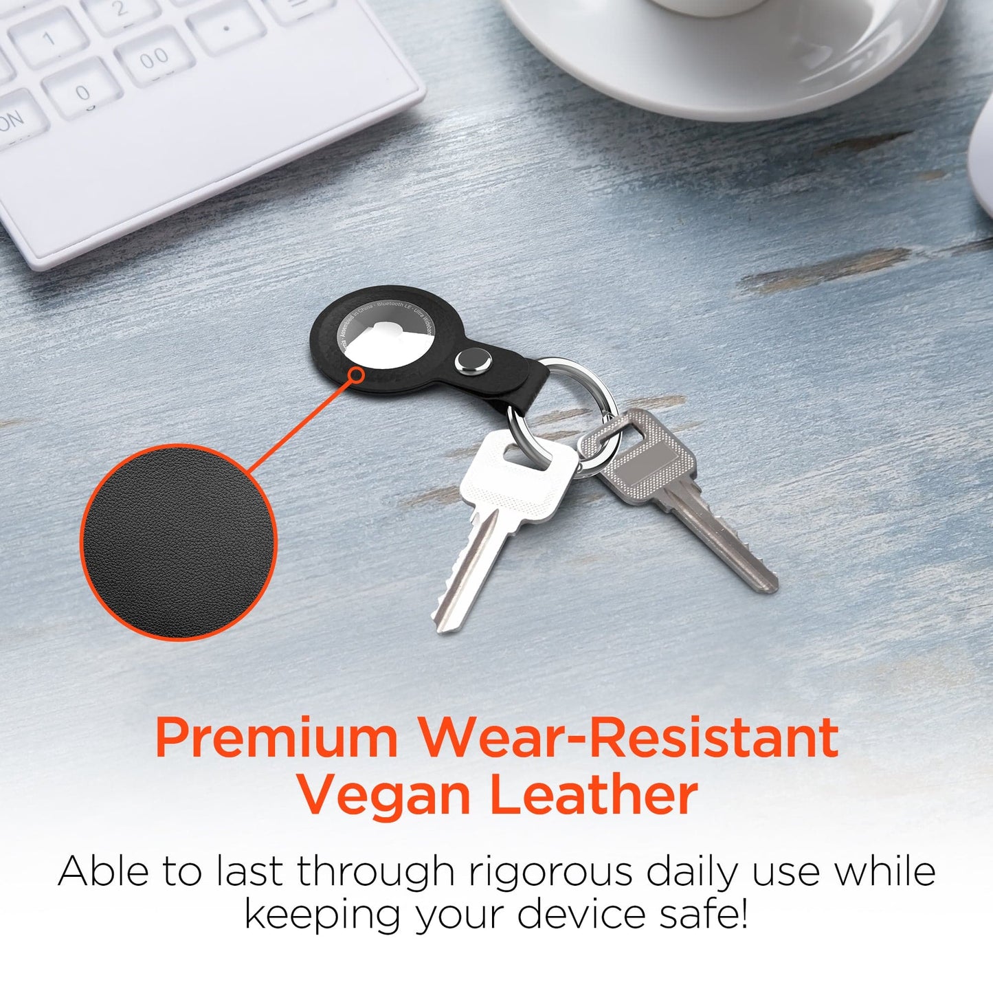 Hypergear AirCover Vegan Leather Keyring - AirTag - Color Options