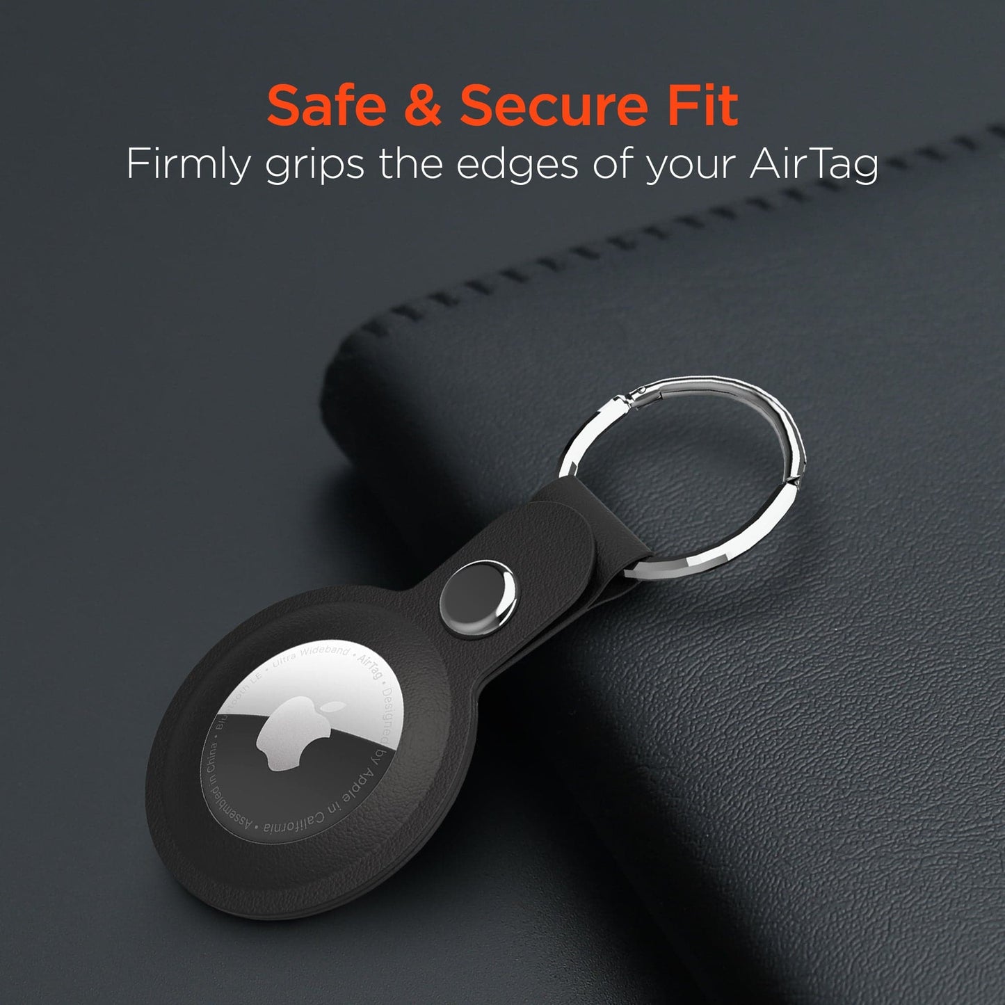 Hypergear AirCover Vegan Leather Keyring - AirTag - Color Options