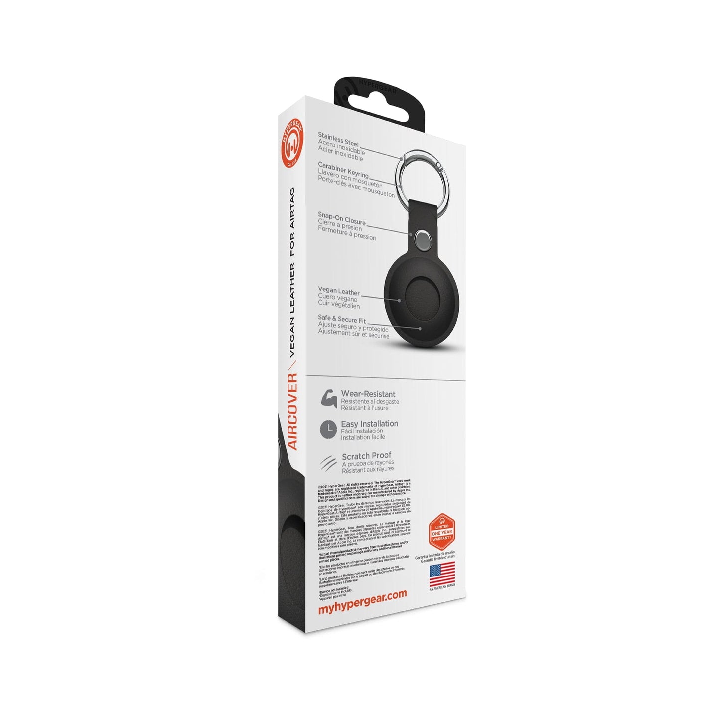 Hypergear AirCover Vegan Leather Keyring - AirTag - Color Options