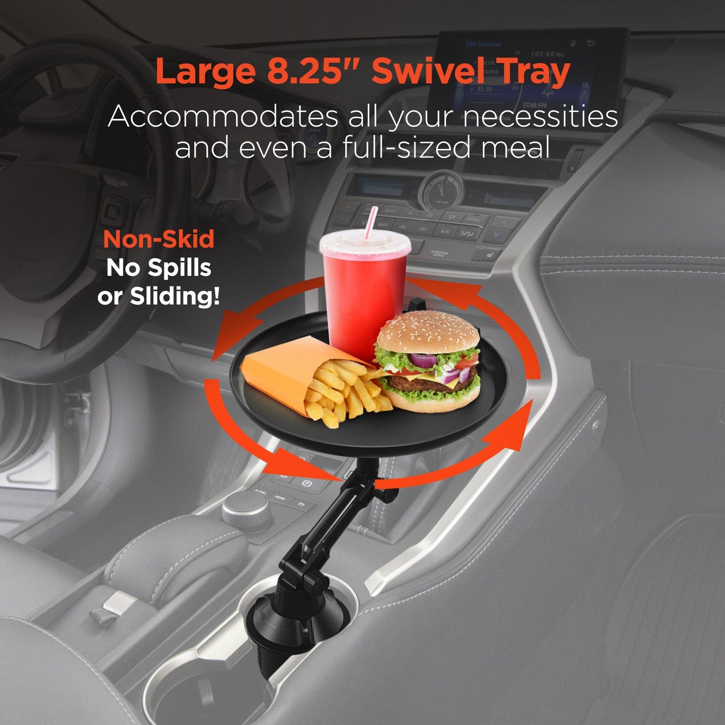 Hypergear Car Caddy Cup Holder Swivel Tray