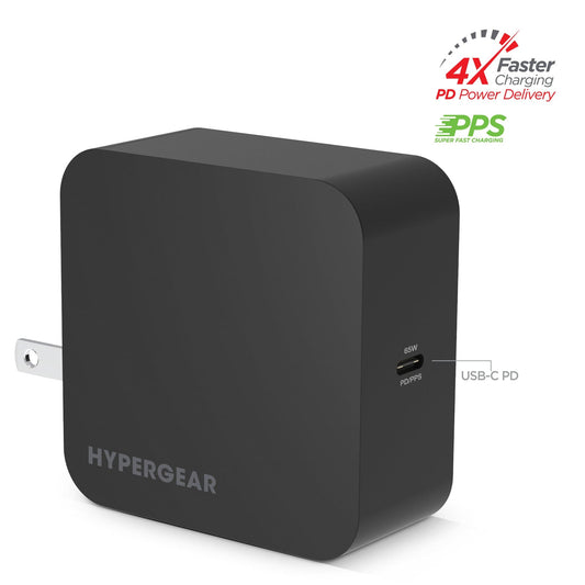 Hypergear SpeedBoost 65W USB-C PD Laptop Wall Charger with PPS - Black