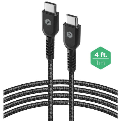 Powerpeak 30W USB & USB-C Dual Port  / USB-C to C Cable Fast Charge Car Charger Kit - Black