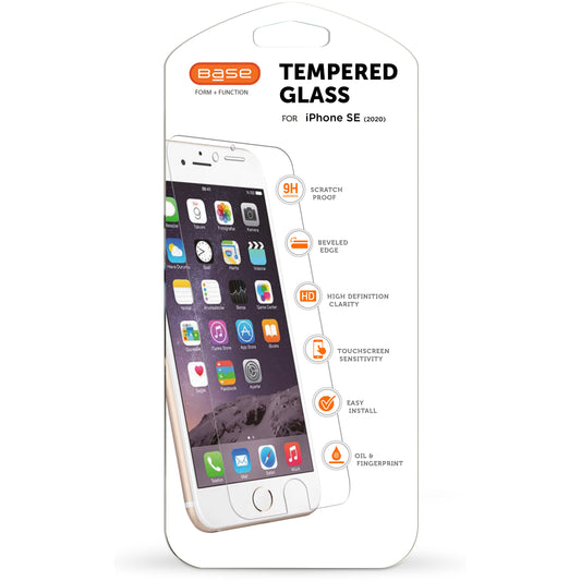 Base Premium Tempered Glass Screen Protector For IPhone SE 2nd & 3rd - Retail Packaged