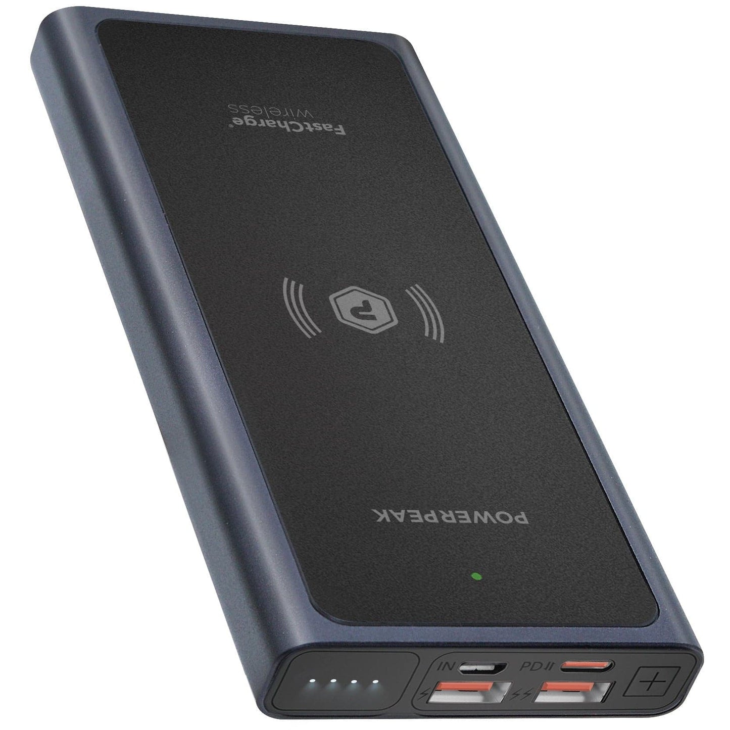 Powerpeak 10,000 MAh 2-in-1 Portable Fast Charge Wireless Charger And Battery Pack