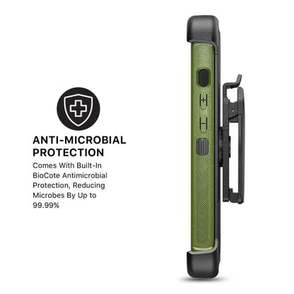 MYBAT Pro Antimicrobial Maverick Series Case with Holster and Tempered Glass - Apple iPhone 13 (6.1) - Color Options