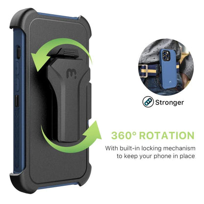 MYBAT Pro Antimicrobial Maverick Series Case with Holster and Tempered Glass - Apple iPhone 13 Pro (6.1) - Color Options